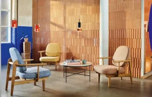 &Tradition Tische-Fritz Hansen Planner MC300 Couchtisch, rund, Schwarz - Marmor Cream