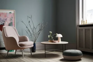 &Tradition Tische-Fritz Hansen Planner MC300 Couchtisch, rund, Schwarz - Marmor Cream