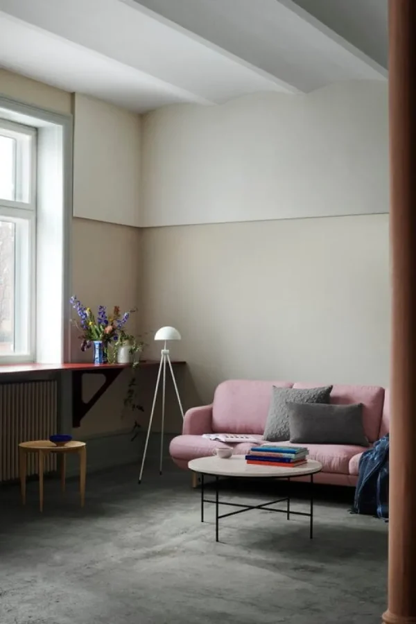 &Tradition Tische-Fritz Hansen Planner MC300 Couchtisch, rund, Schwarz - Marmor Cream