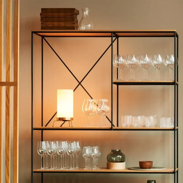 Flos Tischlampen-Fritz Hansen PM-02 Tischleuchte, Opalglas - Messing