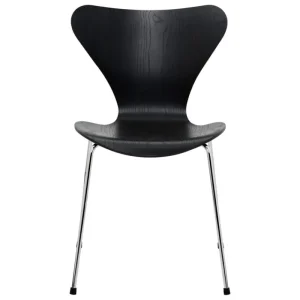 Fritz Hansen Sitzgelegenheiten-Serie 7 3107 Stuhl, Chrom - Schwarz