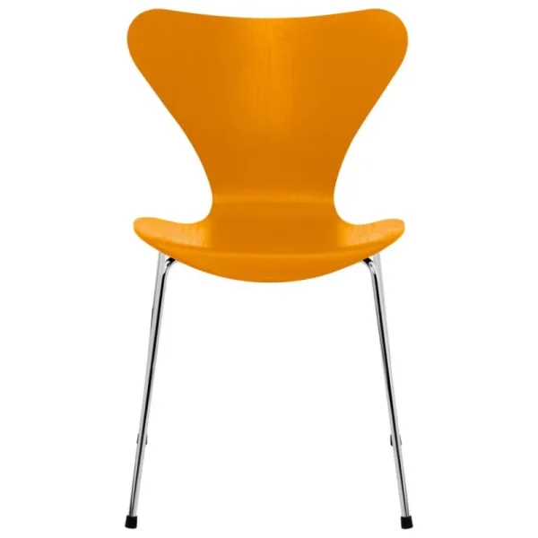 Fritz Hansen Sitzgelegenheiten-Serie 7 3107 Stuhl, Chrom - Dunkelgelb