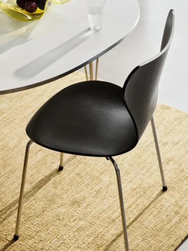 Fritz Hansen Sitzgelegenheiten-Serie 7 3107 Stuhl, Chrom - Schwarz