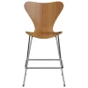 Fritz Hansen Sitzgelegenheiten-Serie 7 3187 Thekenhocker, Chrom - Ulmenfurnier