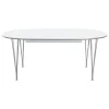 &Tradition Tische-Fritz Hansen Superellipse Ausziehtisch, Chrom - weißes Laminat