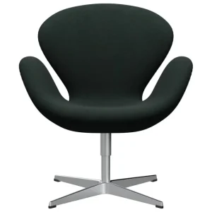 Artek Sitzgelegenheiten-Fritz Hansen Swan 3320 Loungesessel, gebürstetes Aluminium – Divina Melange 1