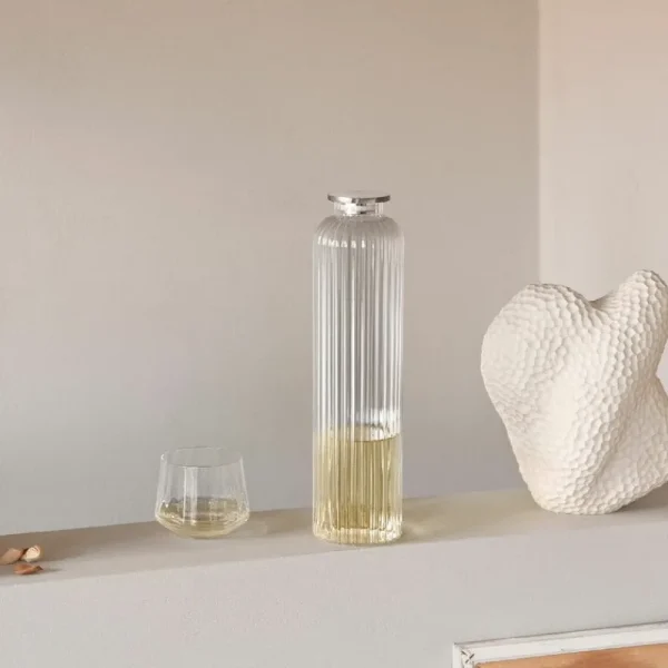 Georg Jensen Karaffen Und Krüge^Bernadotte Karaffe, 1 l, Kristallglas - Edelstahl