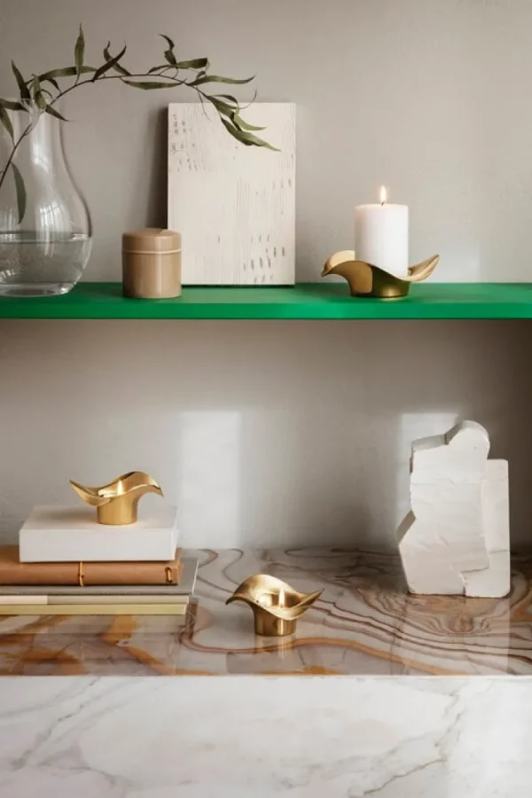 Iittala Kerzen Und Kerzenhalter-Georg Jensen Cobra Säulenkerzenhalter, Gold