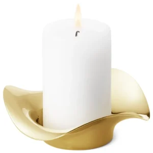 Iittala Kerzen Und Kerzenhalter-Georg Jensen Cobra Säulenkerzenhalter, Gold