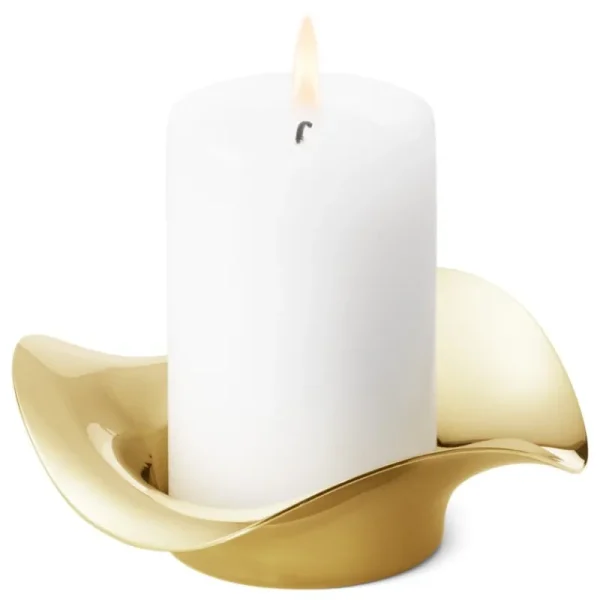 Iittala Kerzen Und Kerzenhalter-Georg Jensen Cobra Säulenkerzenhalter, Gold