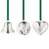 Georg Jensen Weihnachtsdekoration^Ornament 2023, 3 Sammlerstücke, palladiertes Messing