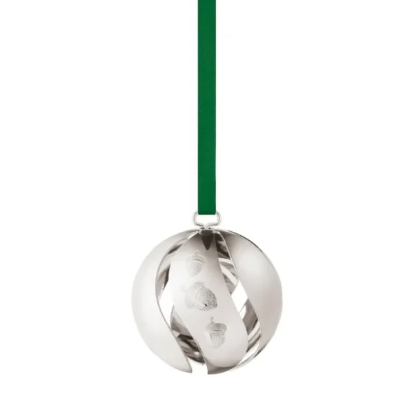 Georg Jensen Weihnachtsdekoration^Ornament 2023, Sammlerstück, Kugel, palladiertes Messing