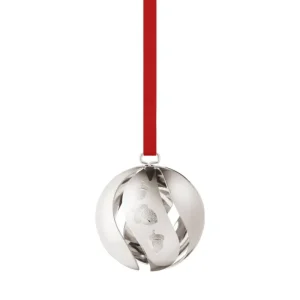 Georg Jensen Weihnachtsdekoration^Ornament 2023, Sammlerstück, Kugel, palladiertes Messing