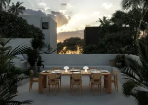 GUBI Terrassenmöbel | Tische^Atmosfera Tisch, 281 x 105 cm, Teakholz