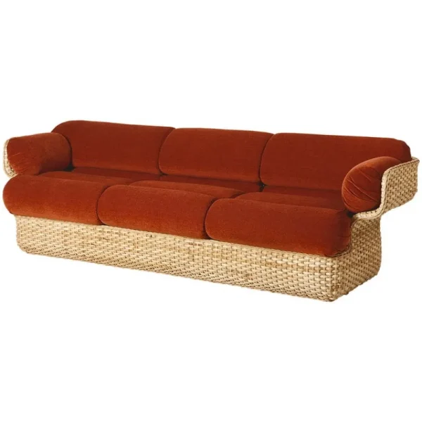 GUBI Sofas Und Liegen-Basket 3-Sitzer-Sofa, Rattan - Belsuede Special FR 133