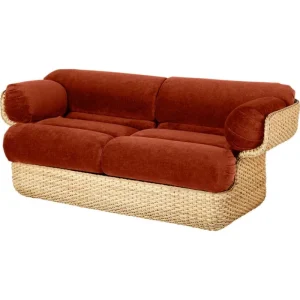 GUBI Sofas Und Liegen-Basket 2-Sitzer-Sofa, Rattan - Belsuede Special FR 133