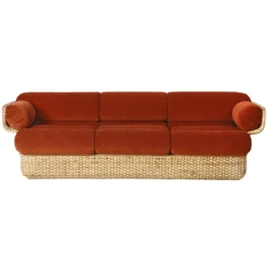 GUBI Sofas Und Liegen-Basket 3-Sitzer-Sofa, Rattan - Belsuede Special FR 133