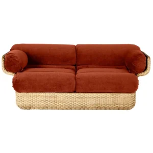 GUBI Sofas Und Liegen-Basket 2-Sitzer-Sofa, Rattan - Belsuede Special FR 133