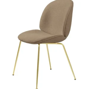 GUBI Sitzgelegenheiten-Beetle Stuhl, Messing halbmatt – Light Boucle 03