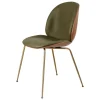 GUBI Sitzgelegenheiten-Beetle Stuhl, Messing antik - Walnuss - Soft Leather Army