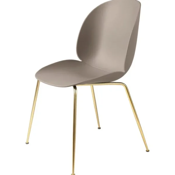 Muuto Sitzgelegenheiten-GUBI Beetle Stuhl, Messing halbmatt - beige