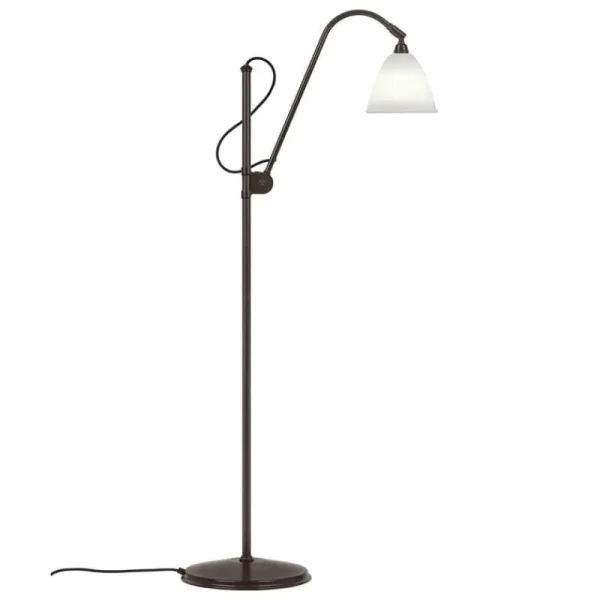 GUBI Stehleuchten-Bestlite BL3 Stehleuchte, S, schwarzes Messing - Knochenporzella