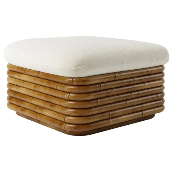 GUBI Terrassenmöbel | Sitzgelegenheiten^Bohemian 72 Polsterhocker, Rattan – Diagonal Boucle 007