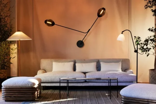 GUBI Terrassenmöbel | Sitzgelegenheiten^Bohemian 72 Polsterhocker, Rattan – Diagonal Boucle 007