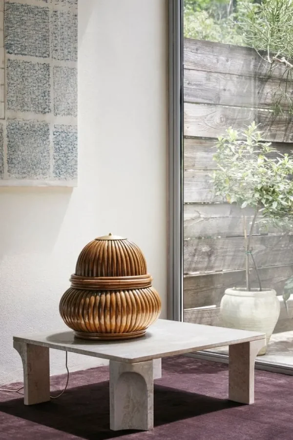 New Works Stehleuchten-GUBI Bohemian 72 Stehleuchte, Rattan