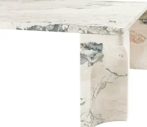 Audo Copenhagen Tische-GUBI Doric Couchtisch, 140 x 80 cm, lichtgrauer Kalkstein