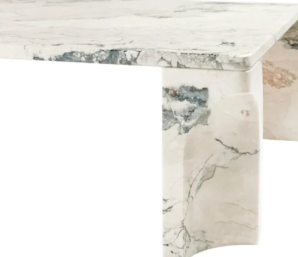 Audo Copenhagen Tische-GUBI Doric Couchtisch, 140 x 80 cm, lichtgrauer Kalkstein