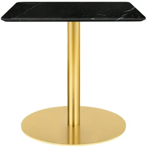 Muuto Tische-GUBI GUBI 1.0 Loungetisch, 60 x 60 cm, Messing – schwarzer Marmor