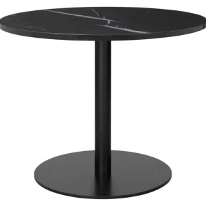 GUBI Tische-1.0 Loungetisch, rund, 80 cm, Schwarz – schwarzer Marmor