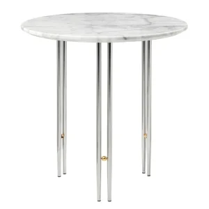 &Tradition Tische-GUBI IOI Couchtisch, 50 cm, Chrom – weißer Marmor