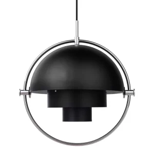 Carl Hansen & Su00f8n Deckenleuchten-GUBI Multi-Lite Pendelleuchte, klein, Chrom - schwarz seidenmatt