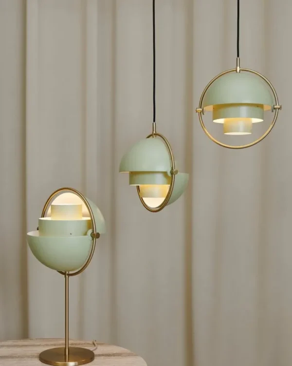 Louis Poulsen Deckenleuchten-GUBI Multi-Lite Pendelleuchte, klein, Messing - Desert Sage