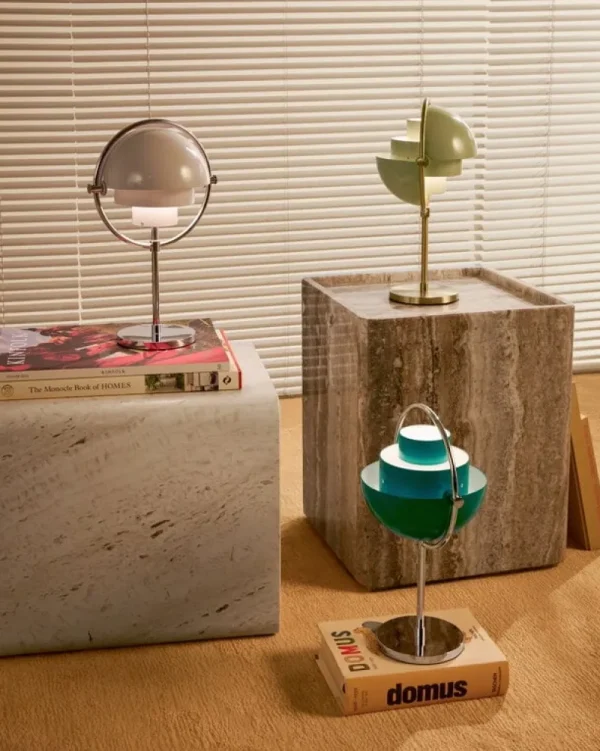 GUBI Tischlampen | Tragbare Lampen-Multi-Lite tragbare Tischleuchte, Messing - Pastellgrau