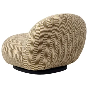 GUBI Terrassenmöbel^Pacha Outdoor Loungesessel, Schwenkfuß, Chevron FR 022