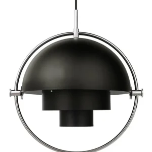 GUBI Deckenleuchten-Pendelleuchte Multi-Lite, chrom – schwarz