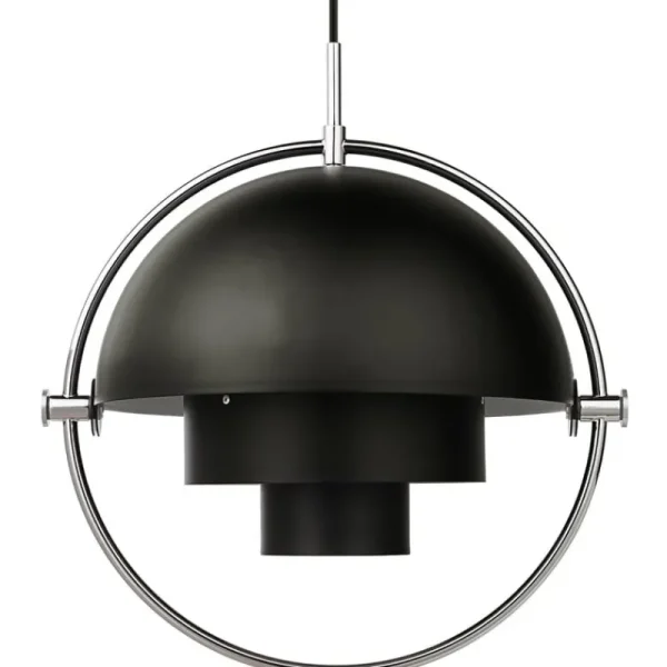 GUBI Deckenleuchten-Pendelleuchte Multi-Lite, chrom – schwarz
