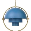 GUBI Deckenleuchten-Pendelleuchte Multi-Lite, Messing – blau