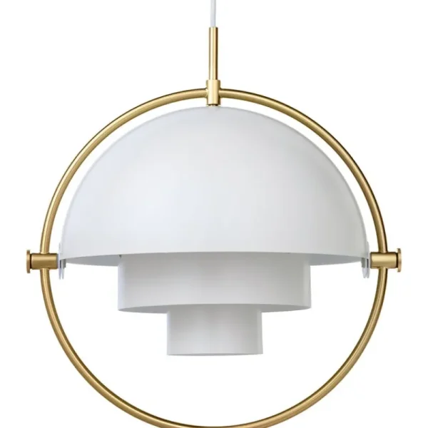 GUBI Deckenleuchten-Pendelleuchte Multi-Lite, Messing – weiß
