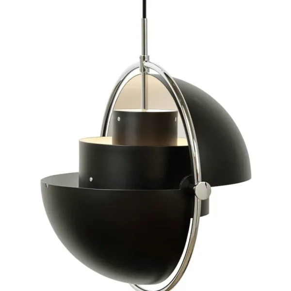 GUBI Deckenleuchten-Pendelleuchte Multi-Lite, chrom – schwarz