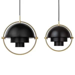 GUBI Deckenleuchten-Pendelleuchte Multi-Lite, Messing – kohlenschwarz
