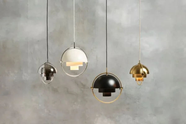 GUBI Deckenleuchten-Pendelleuchte Multi-Lite, Messing – kohlenschwarz