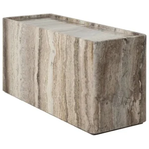 Fritz Hansen Tische-GUBI Pietra Beistelltisch, 30 x 80 x 40 cm, Sepia Travertin