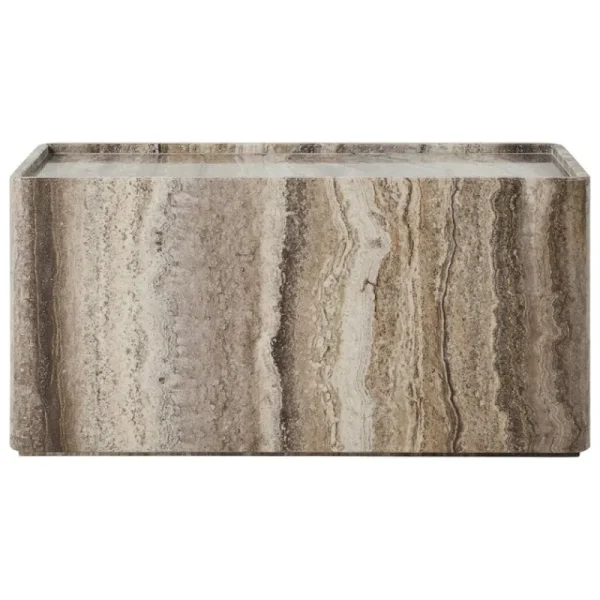 Fritz Hansen Tische-GUBI Pietra Beistelltisch, 30 x 80 x 40 cm, Sepia Travertin