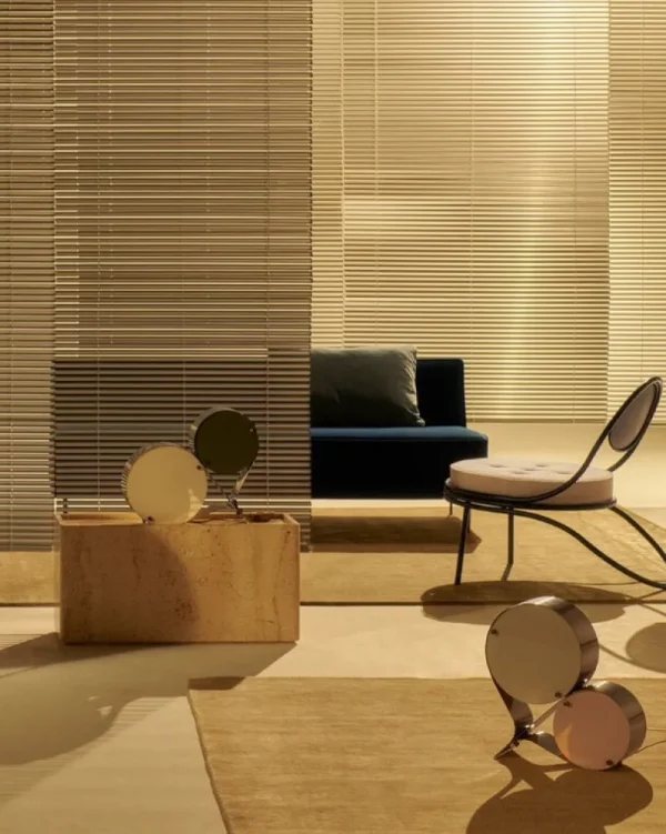 Fritz Hansen Tische-GUBI Pietra Beistelltisch, 30 x 80 x 40 cm, weiß, Travertin