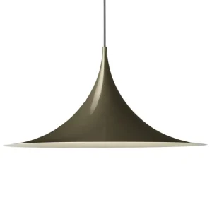 Tunto Deckenleuchten-GUBI Semi Pendelleuchte, 60 cm, Dark Cocoa, Glanzfinish