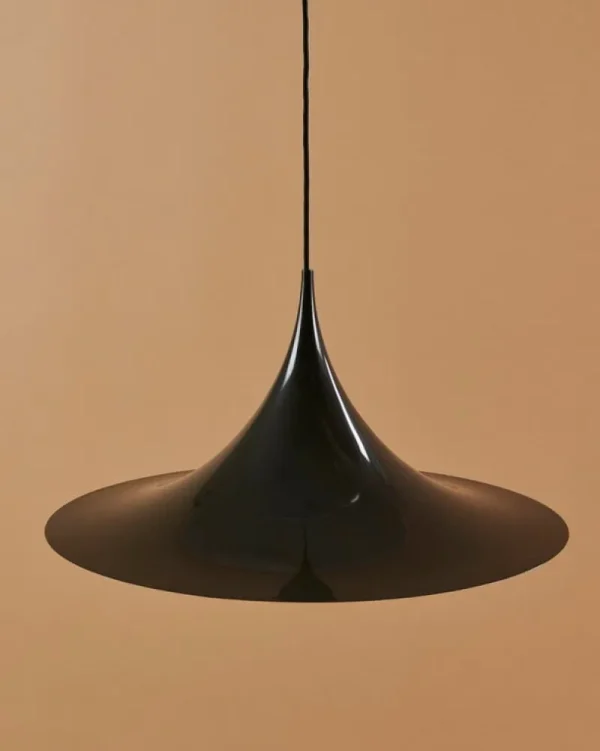 Tunto Deckenleuchten-GUBI Semi Pendelleuchte, 60 cm, Dark Cocoa, Glanzfinish